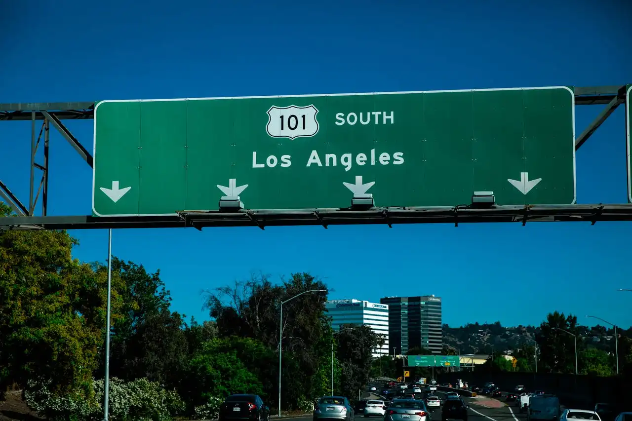 Freeway sign for Los Angeles