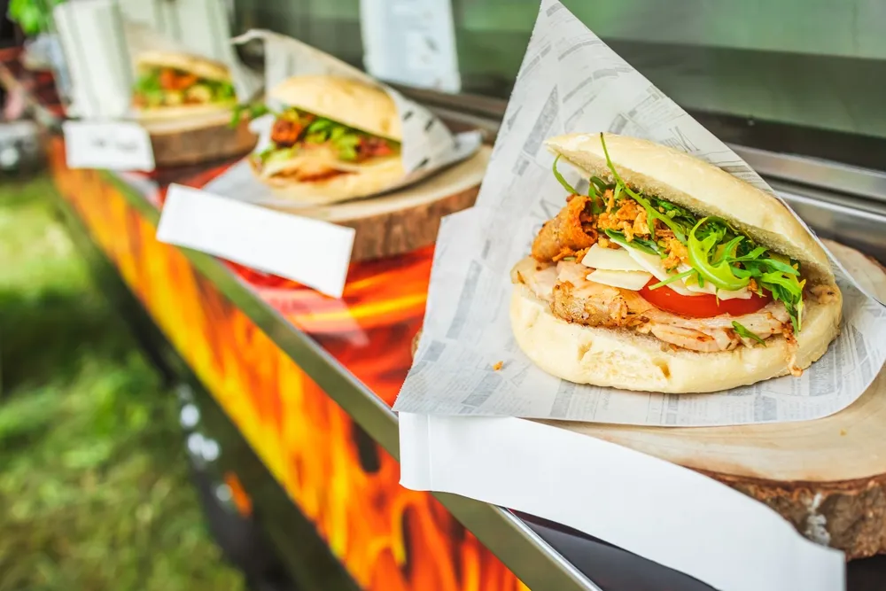 Falafels, hamburgers, Cuban sandwiches, and more are popular food truck menu items in Miami.