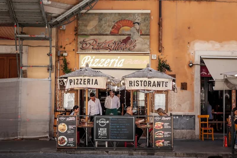 Restaurant in Rome, Italy. Culinary schools in Italy offer hands-on training in authentic Italian kitchens.