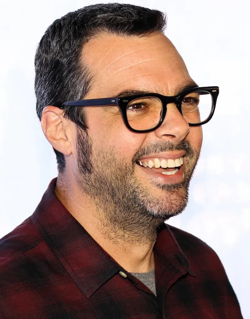 Profile photo of Aaron Franklin, pitmaster and chef at Franklin Barbecue, taken at the 2019 Texas Book Festival in Austin, Texas, United States.