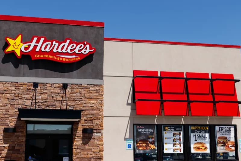 The exterior of a Hardee's restaurant. Hardee's vs Carls Jr is a common question, and the two chains share many menu items and resources, but they have separate brand identities and some regional menu variations.
